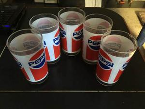 5 Vasos Pepsi Cola Coleccionables