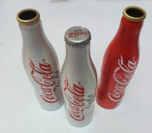 Set De 3 Botellas Coca Cola De Aluminio De Colección