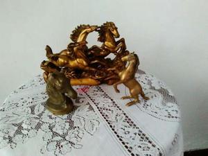 Caballos De Bronce Macizo