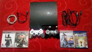 Playstation 3 Slim 320gb + 2 Controles + Juegos + Accesorios