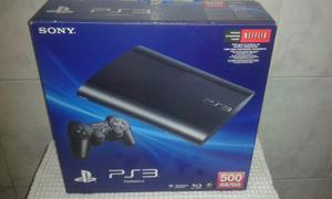 Playstation 3 Super Slim 500gb + 2 Controles + 4 Juegos