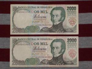 2 Billetes De  Bolívares  Dos Fechas Distintas