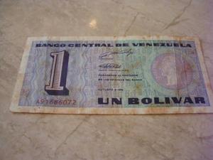 Billete Antíguo De 1 Bolívar, De / Serie A