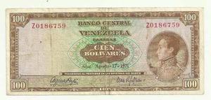 Billete De 100 Bs. Agosto  Letra Z