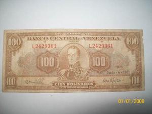 Billete De 100 Bs Antiguo Junio 