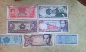 Set De 7 Billetes De Venezuela