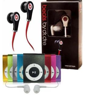 Player Mp3 + 4gb Memoria (interna) + Audifonos Monster Beat