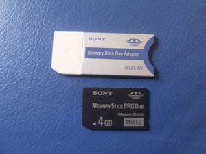 Tarjeta Memory Stick Pro Duo 4 Gb Sony Con Adaptador