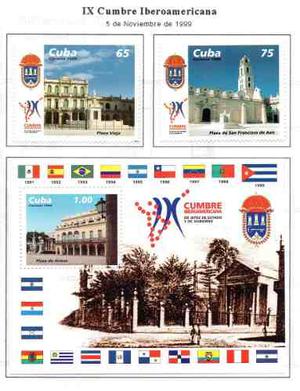 Estampillas Cuba De . Serie Completa Y Hojita