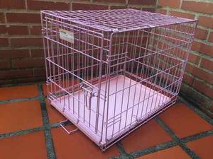 Kennel Transportador De Metal Rosado Para Perros O Gatos