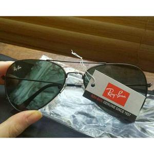 Lentes Ray Ban Aviador Verde Clásico Marco Negro