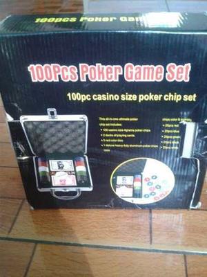 Maleta De Juego De Poker 100 Pc De Material Aluminio