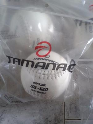 Pelota De Softball Tamanaco Sb-120 Pro Letras Negras