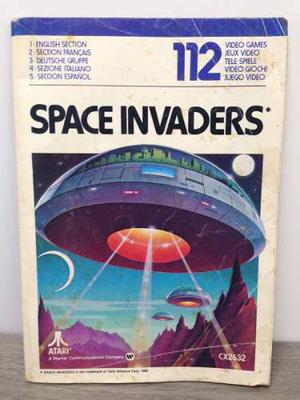 Manual Original Atari De Juego Space Invaders Hecho En Usa