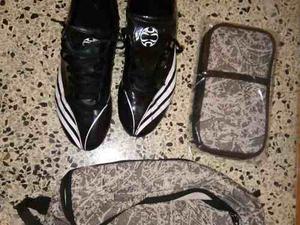 Zapatos De Futbol Tacos Negros 9 Talla 42 adidas +f5 Traxion