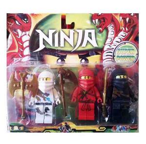 Juguetes Ninjago Set 3 Muñecos Figuras + Accesorios Niño