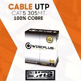 Cable Utp Wireplus+ Cat5e 100%cobre 305mts Cctv/data/voz