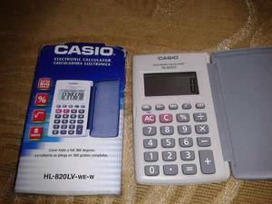 Calculadora Casio De Bolsillo Blanca Usada, Como Nueva!