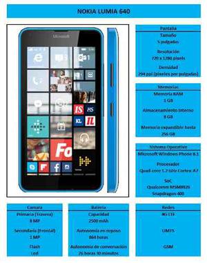 Telefono Celular Nokia Lumia 640 Nuevo De Paquete