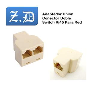 Adaptador Union Conector Doble Switch Rj45 Para Red