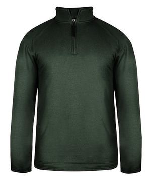 Pro Heather Fleece 1/4 Zip Unisex Badger Sport L Selva Heath