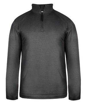 Pro Heather Fleece 1/4 Zip Unisex Badger Sport Xl Carbon Hea