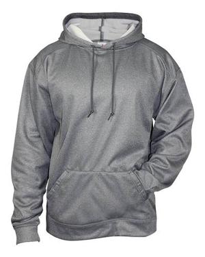 Pro Heather Fleece Hood Unisex Badger Sport M Steel Heather