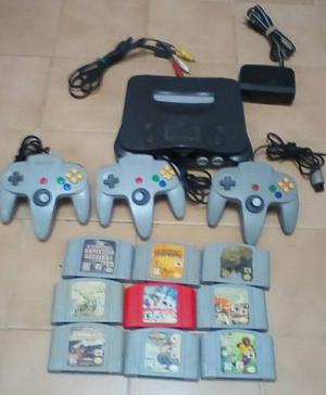 Nintendo 64 + 3 Controles + 9 Juegos