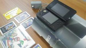 Nintendo Ds 3d Color Negro Poco Uso + 3 Juego Original