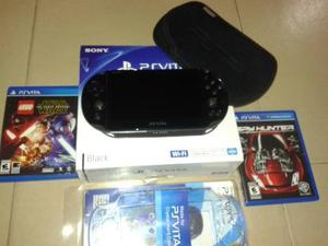 Ps Vita Con Forro 2 Juegos Y Acrilico