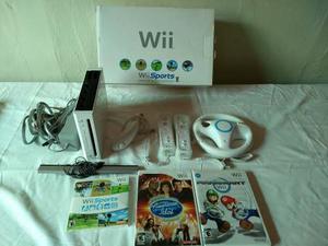 Nintendo Wii + 3 Juegos + 2 Controles + 1 Volante