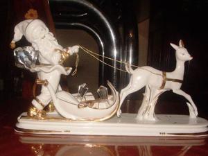 Figura De Porcelana Capodimonte Claus Con Cristales Swarovs
