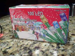 Luces De Navidad 100 Led (multicolor) Cable Verde (401)