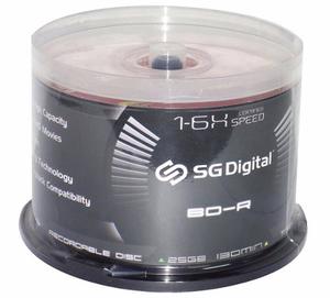 Discos Blu-ray Sg-digital 25gb Printeable Paquete 50 Unidad