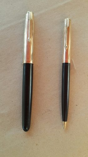 Pluma Fuente Y Porta Minas Parker Enchapado En Oro 14k