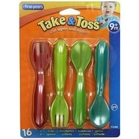 Juego De Cubiertos Para Niños Bebes Take & Toss