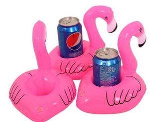 Portabebidas Inflables Salvavida De Flamingo,dona, Patilla