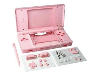 Carcasa Nintendo Ds Lite + Botones Tornillos Reemplazo Rosa