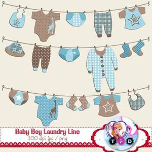 Kit Imprimible Baby Shower Ropita Bebe Celeste Pack Imagenes