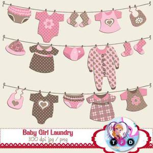 Kit Imprimible Baby Shower Ropita Bebe Rosado Pack Imagenes