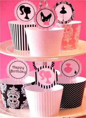 Mega Kit Imprimible Cupcake Fashion + Capecillos + Wrappers