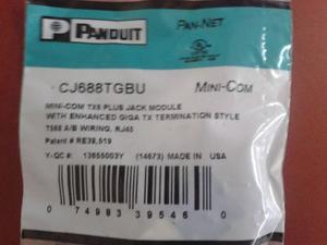 Jack Panduit Cat 6 Cj688tgbu Module - Mini Com Color Azul