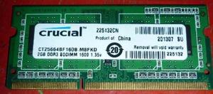 Memoria Crucial Para Laptop De 2gb Ddr  Mhz