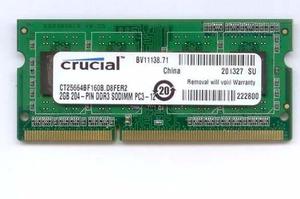 Memoria Ram Crucial Ddr3 2gb  Mhz Para Laptop