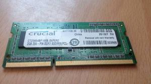 Memoria Ram Ddr3 De 2gb Crucial Para Laptop O Mini Laptop