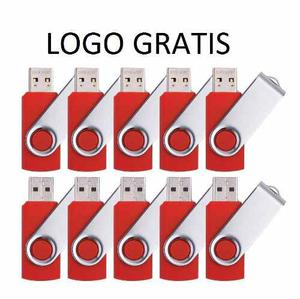 Lote 100 Pendrives 8gb Giratorio Logo Incluido