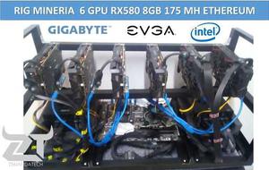 Rig Mineria 6 Tarjeta Video Gpu Rxgb 175mh Ethereum Xmr