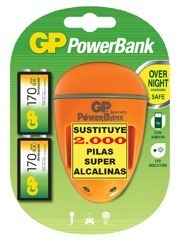 Powerbank Cargador Gp 10hrs Con 2 Baterias 9voltios S
