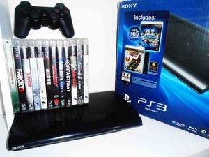 Sony Ps3 Slim 250gb Incluye 12 Juegos Fisicos Control Y Hdmi