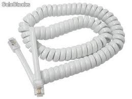 Cable Auricular Espiral Telefono Rj11 Gris 1mt Equiprog